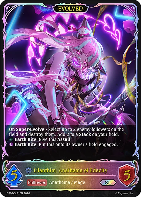 Lilanthim, Anathema of Edacity BP16-SL11EN Shadowverse: Evolve card