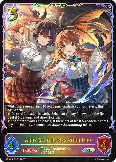 Anne & Grea, Mysterian Duo BP16-SL09EN Shadowverse: Evolve card