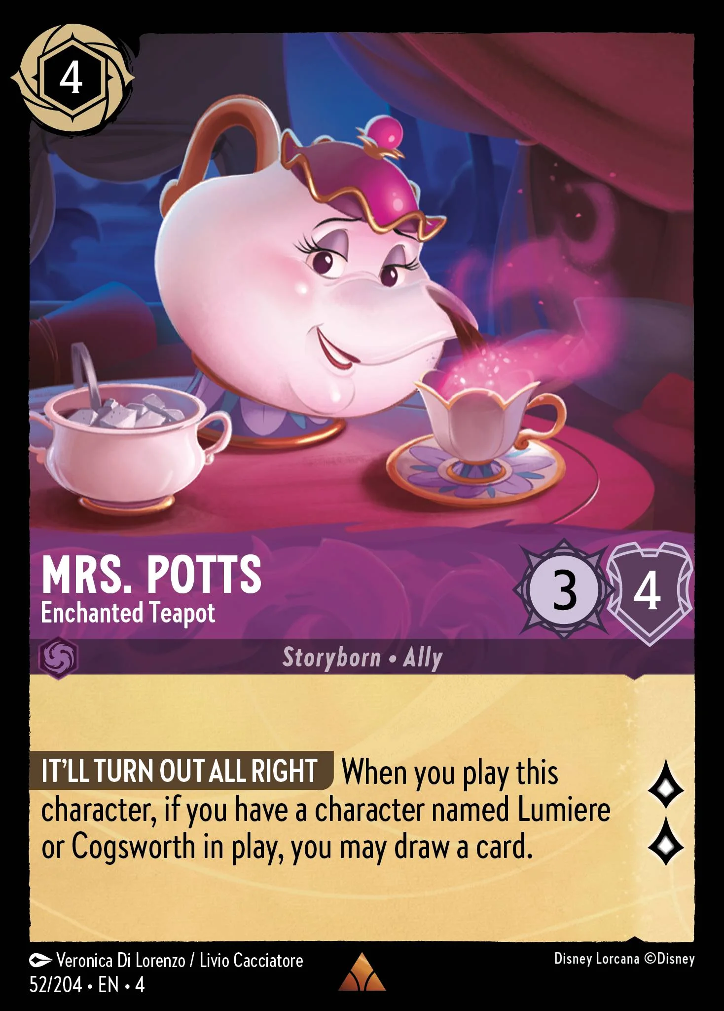 Mrs. Potts - Enchanted Teapot 52/204 from Ursula's Return