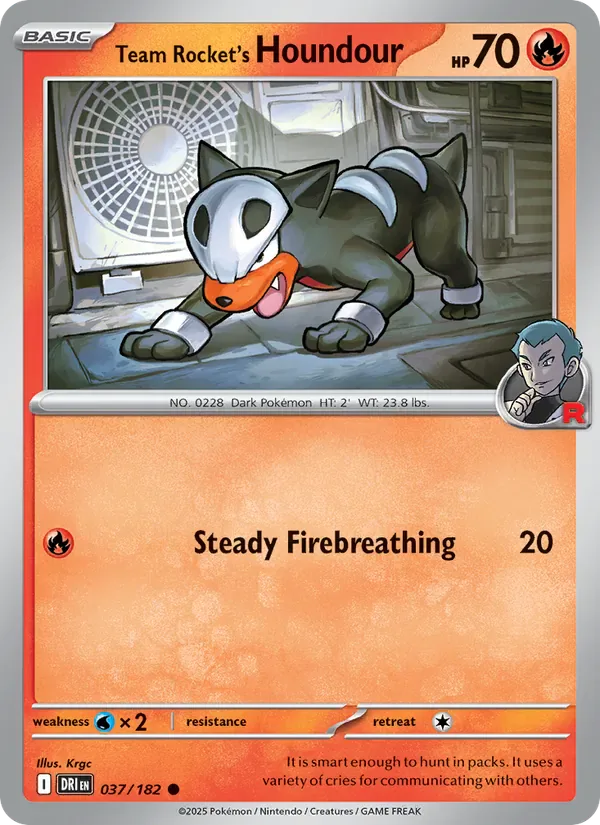 Team Rocket's Houndour 037/182 from Destined Rivals