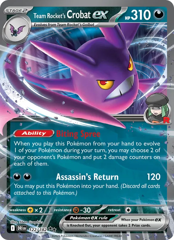 Team Rocket's Crobat ex 122/182 from Destined Rivals
