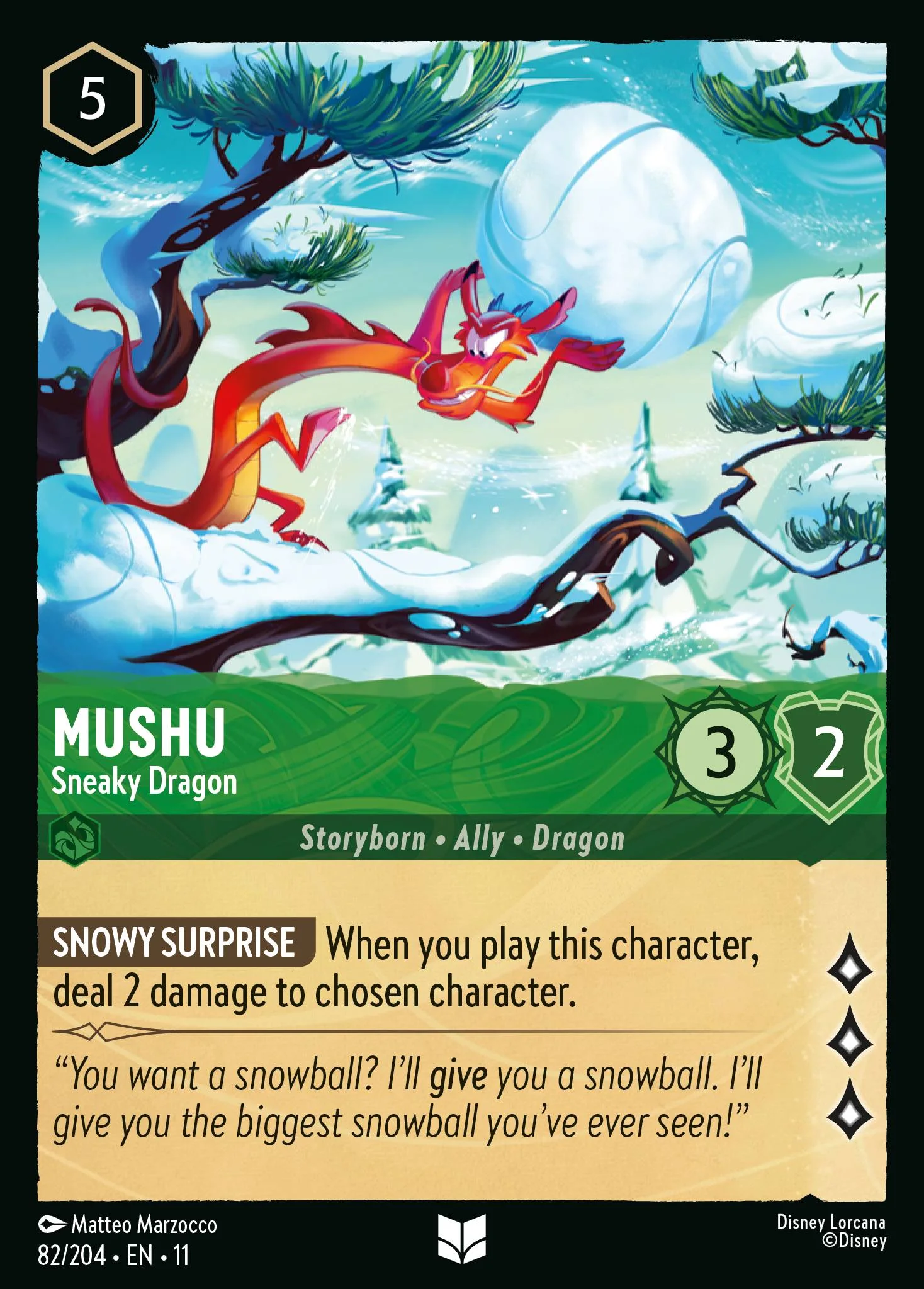 Mushu - Sneaky Dragon 82/204 from Winterspell