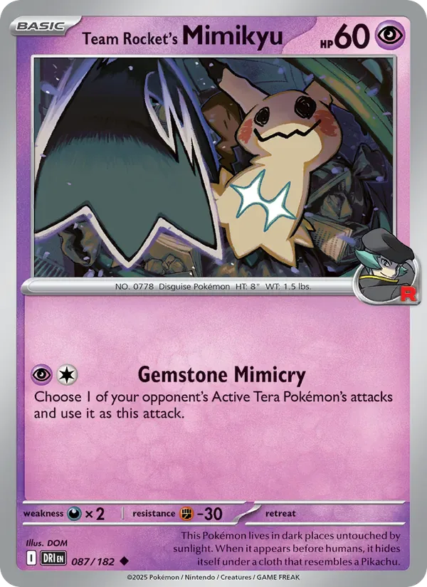 Team Rocket's Mimikyu 087/182 from Destined Rivals