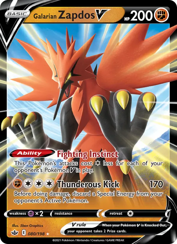 Galarian Zapdos V 80/198 from Chilling Reign