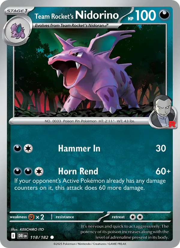 Team Rocket's Nidorino 118/182 from Destined Rivals