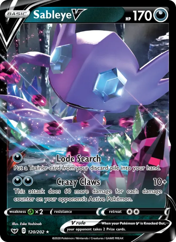 Sableye V 120/202 from Sword & Shield