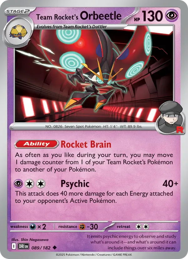 Team Rocket's Orbeetle 089/182 from Destined Rivals