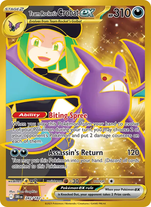 Team Rocket's Crobat ex 242/182 from Destined Rivals