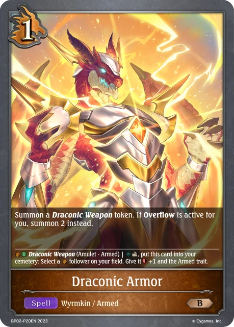 Draconic Armor BP02-P20EN Shadowverse: Evolve card