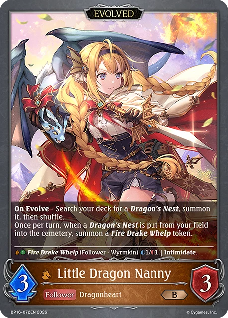 Little Dragon Nanny BP16-072EN Shadowverse: Evolve card