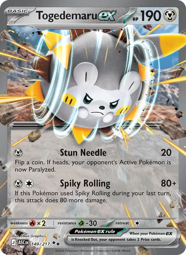Togedemaru ex 149/217 from Ascended Heroes