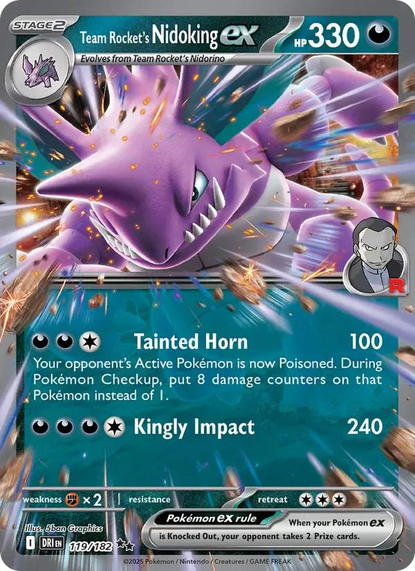 Team Rocket's Nidoking ex 119/182 from Destined Rivals