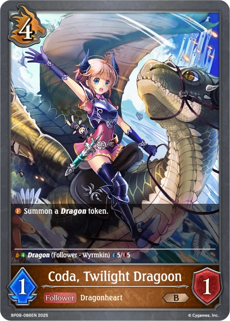 Coda, Twilight Dragoon BP09-086EN Shadowverse: Evolve card