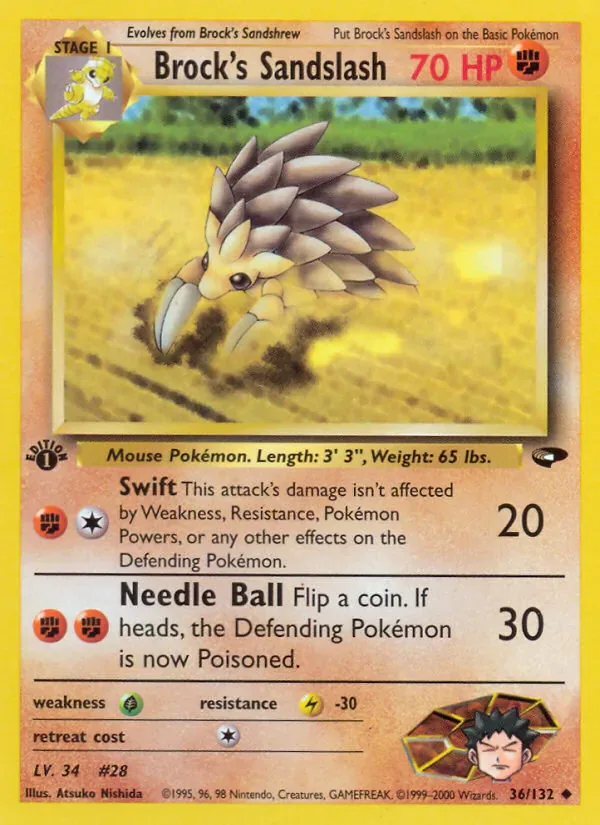 Brock's Sandslash 36/132 from Gym Challenge