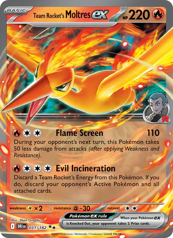 Team Rocket's Moltres ex 031/182 from Destined Rivals