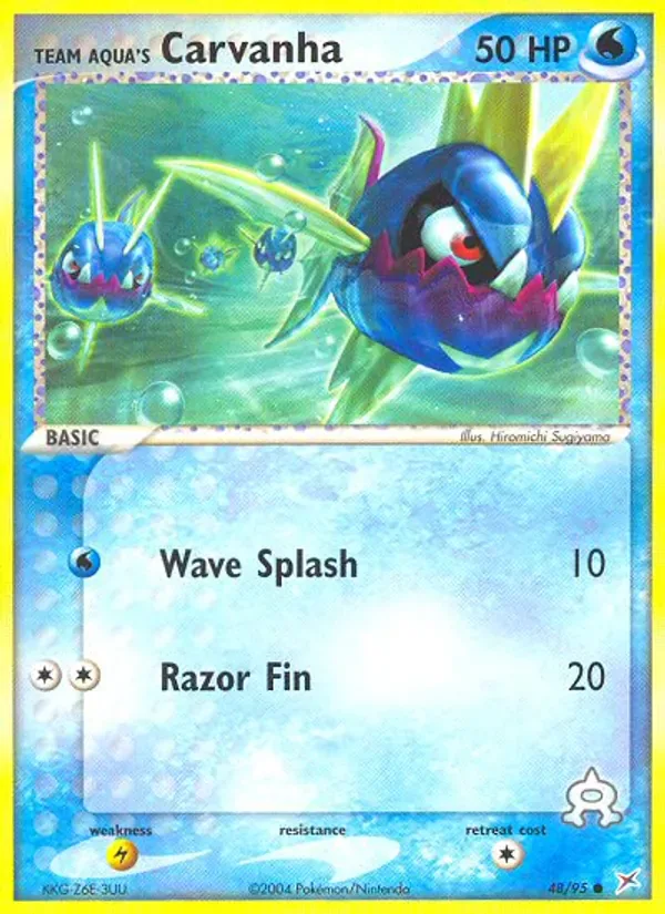 Team Aqua's Carvanha 48/95 from EX Team Magma vs Team Aqua