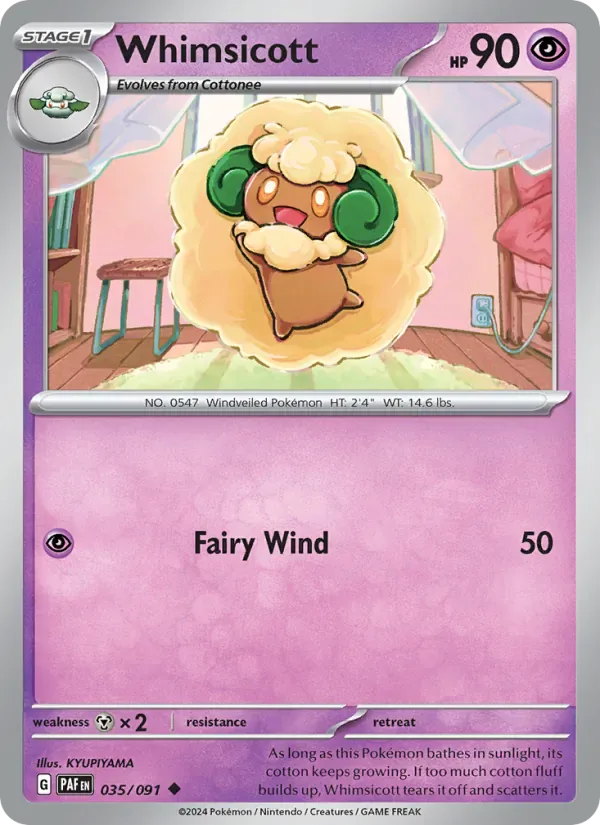 Whimsicott 035/91 from Paldean Fates