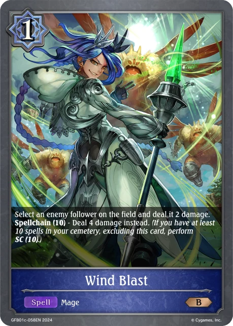 Wind Blast GFB01c-058EN Shadowverse: Evolve card