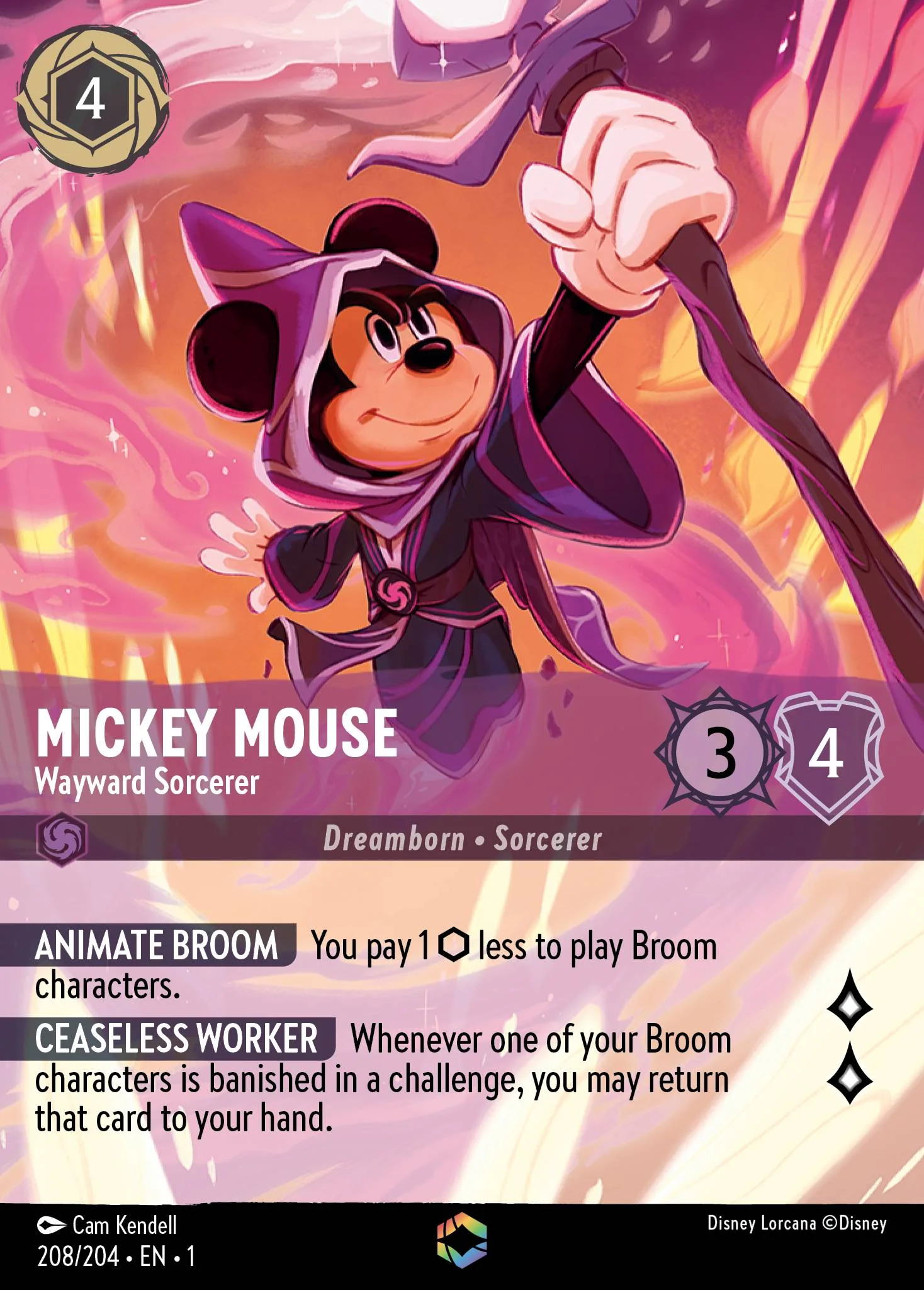 Mickey Mouse - Wayward Sorcerer 208/204 from The First Chapter