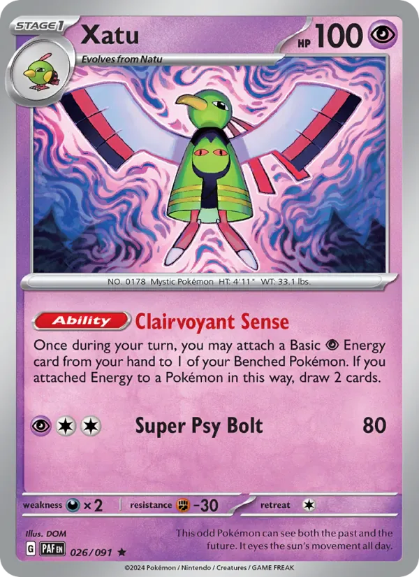 Xatu 026/91 from Paldean Fates