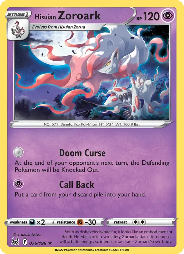 Hisuian Zoroark 076/196 from Lost Origin