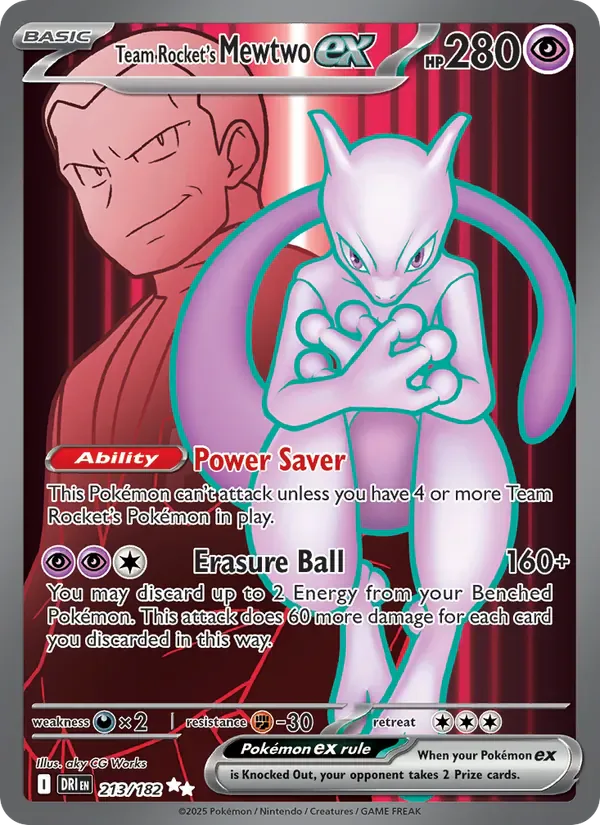 Team Rocket's Mewtwo ex 213/182 from Destined Rivals