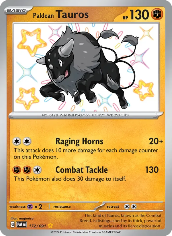 Paldean Tauros 172/91 from Paldean Fates