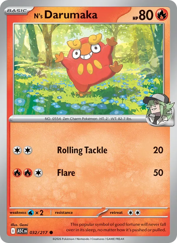 N's Darumaka 032/217 from Ascended Heroes
