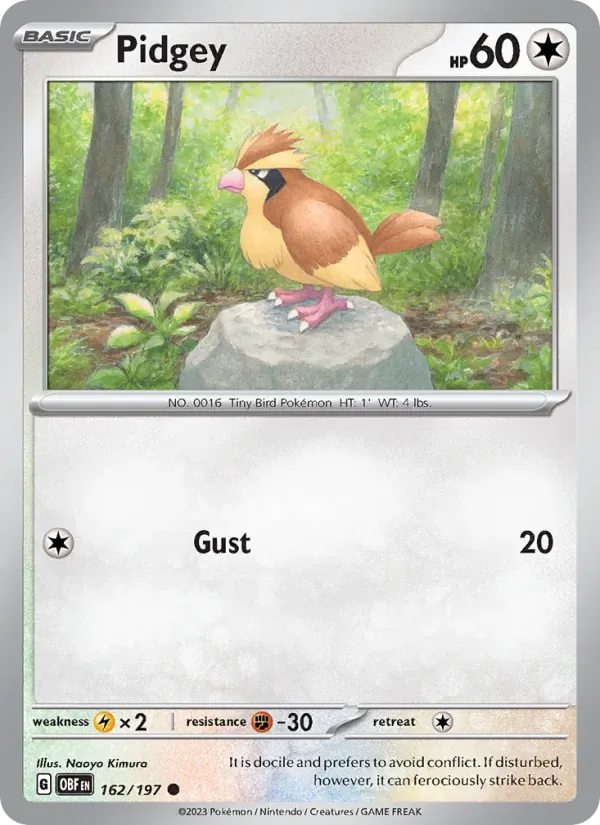 Pidgey 162/197 from Obsidian Flames