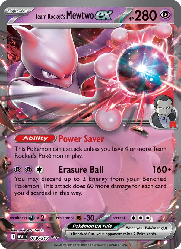 Team Rocket's Mewtwo ex 079/217 from Ascended Heroes