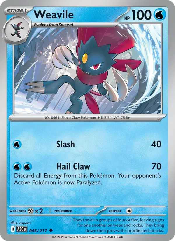 Weavile 045/217 from Ascended Heroes