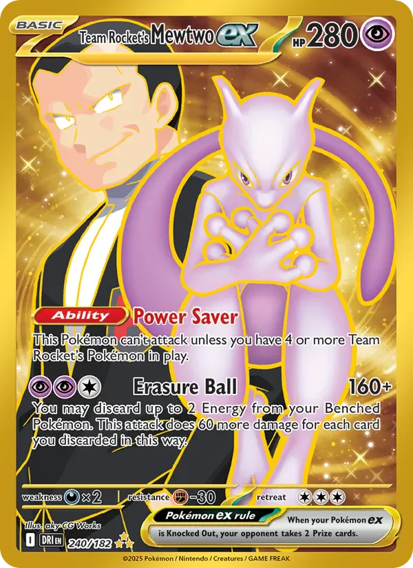 Team Rocket's Mewtwo ex 240/182 from Destined Rivals