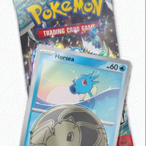 Front image of the Pokemon Scarlet and Violet Stellar Crown Checklane Blister with promo card and coin