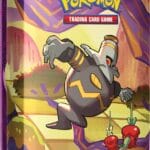 Pokemon S&V Shrouded Fable Mini Tin featuring Okidogi - Includes 2 Booster Packs, Art Card & Sticker