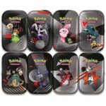 Pokemon TCG Unova Mini Tin with Black Bolt & White Flare booster packs, sticker, and art card