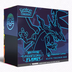 Pokemon TCG Mega Evolution Phantasmal Flames Pokemon Center Elite Trainer Box official product artwork