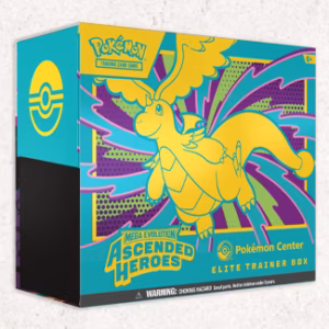 Pokemon TCG Mega Evolution Ascended Heroes Pokemon Center Elite Trainer Box official product artwork